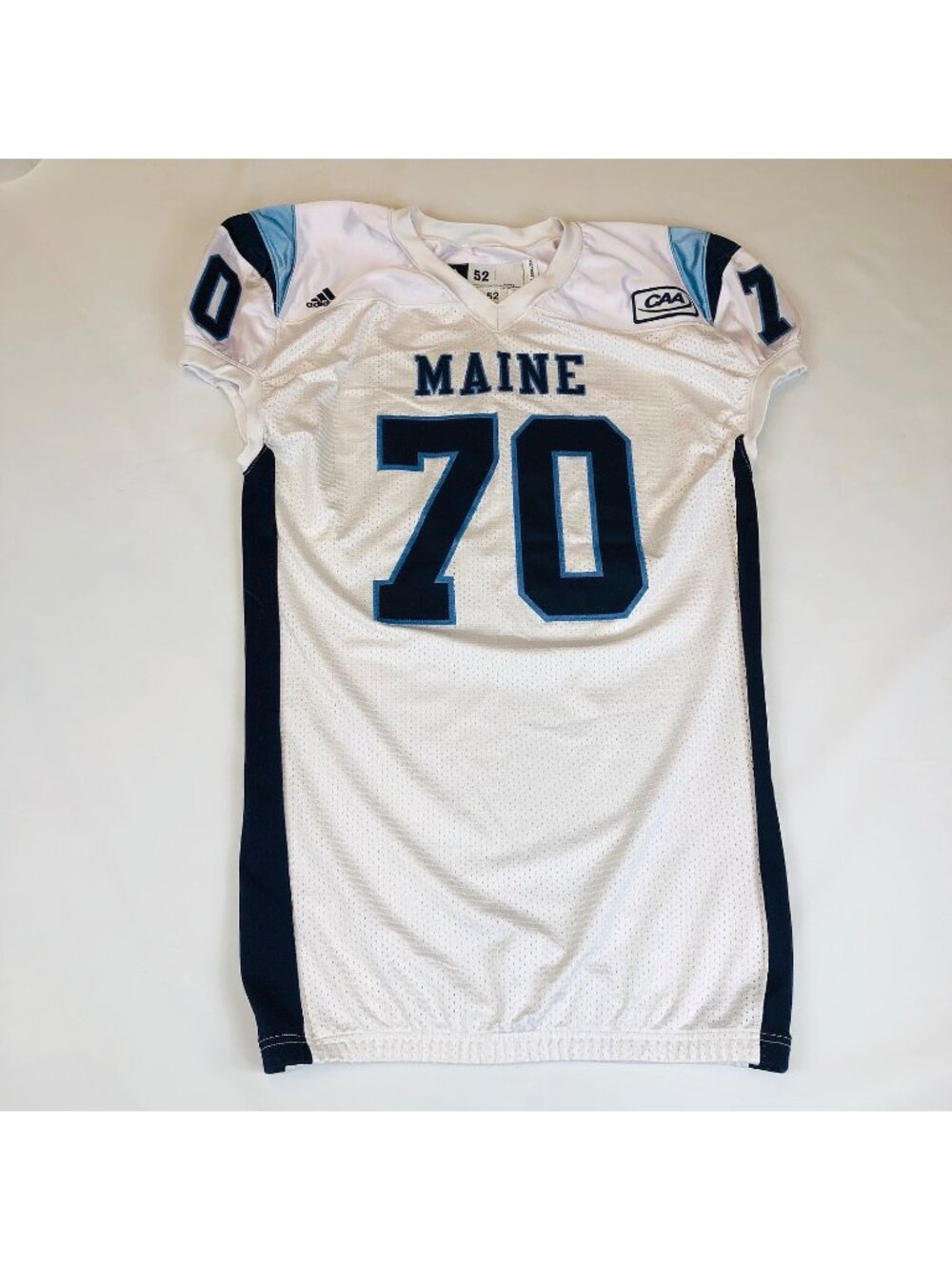 University Maine Black Bears Adidas Authentic White #70 Football Jersey Size 52